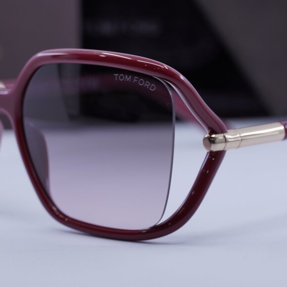 Tom Ford Solange-02 FT1089 75B Square Sunglasses - Shiny Fuxia/Smoke Gradient main image 8